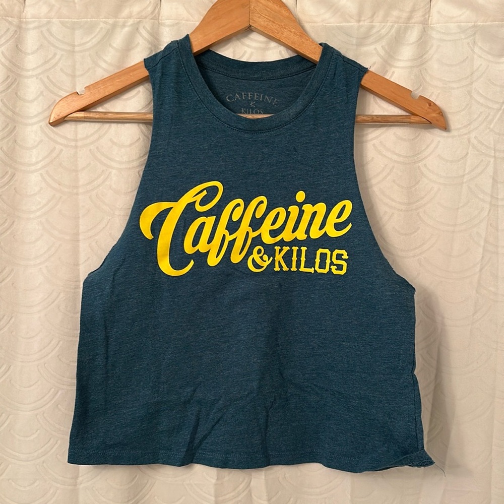 Caffeine and Kilos workout cropped tank